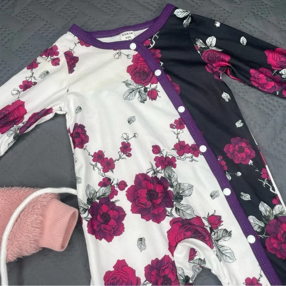 Pink and Purple Baby Clothing Set